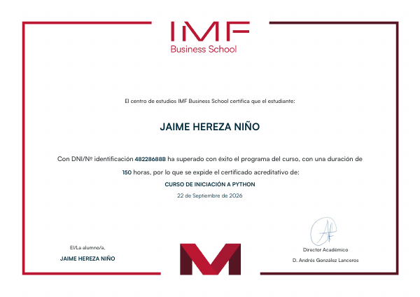 Certificado de Iniciación a Python
