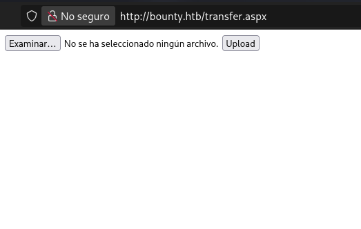 El formulario de subida detransfer.aspx