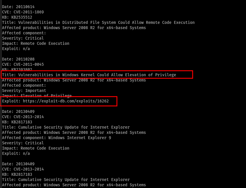 Alternativa: suggester de parches (wesng)