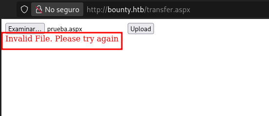 La extensión .aspx está capada