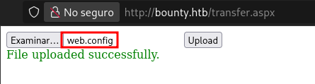 Subida del web.config con la shell