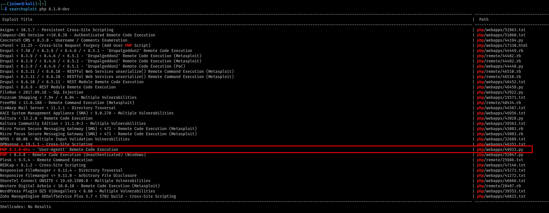 El exploit de la puerta trasera de PHP 8.1.0-dev